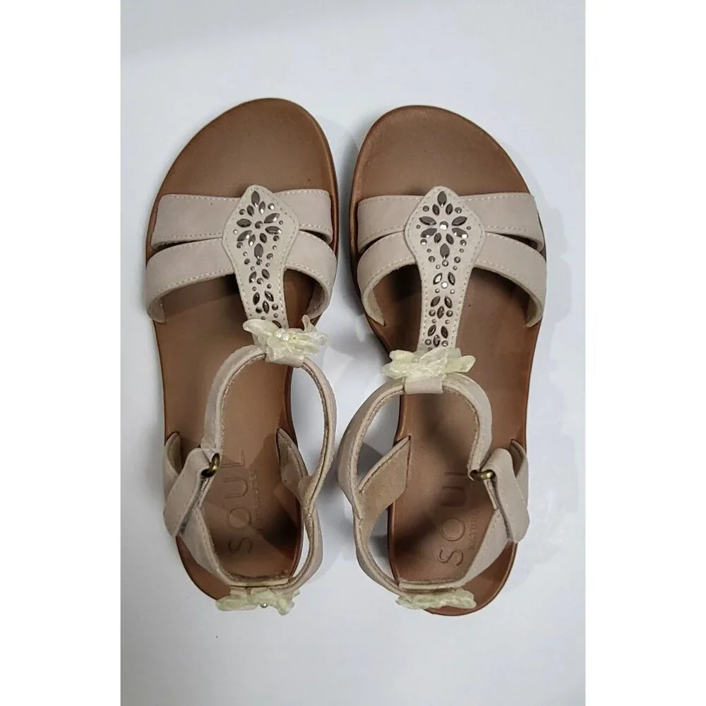 Soul Naturalizer Womens Tan Strappy Sandals Shoes Size 6
